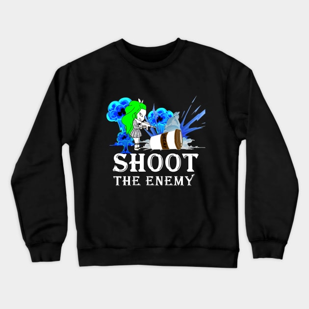 coffee : shoot the enemy Crewneck Sweatshirt by loulousworld